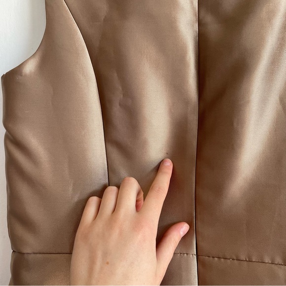 Kay Unger Sophie Jumpsuit Light Gold Dress Black Pants Sleeveless Formal Gown 8 - Picture 12 of 12